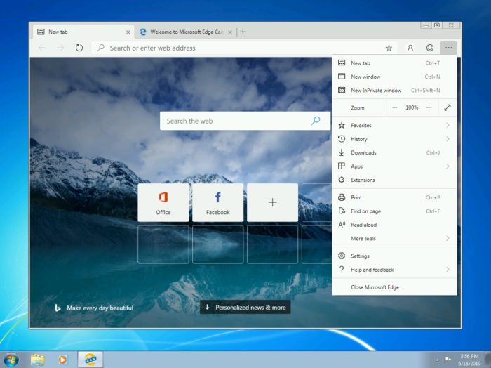 Microsoft Edge (Chromium) débarque sous Windows 7 et 8