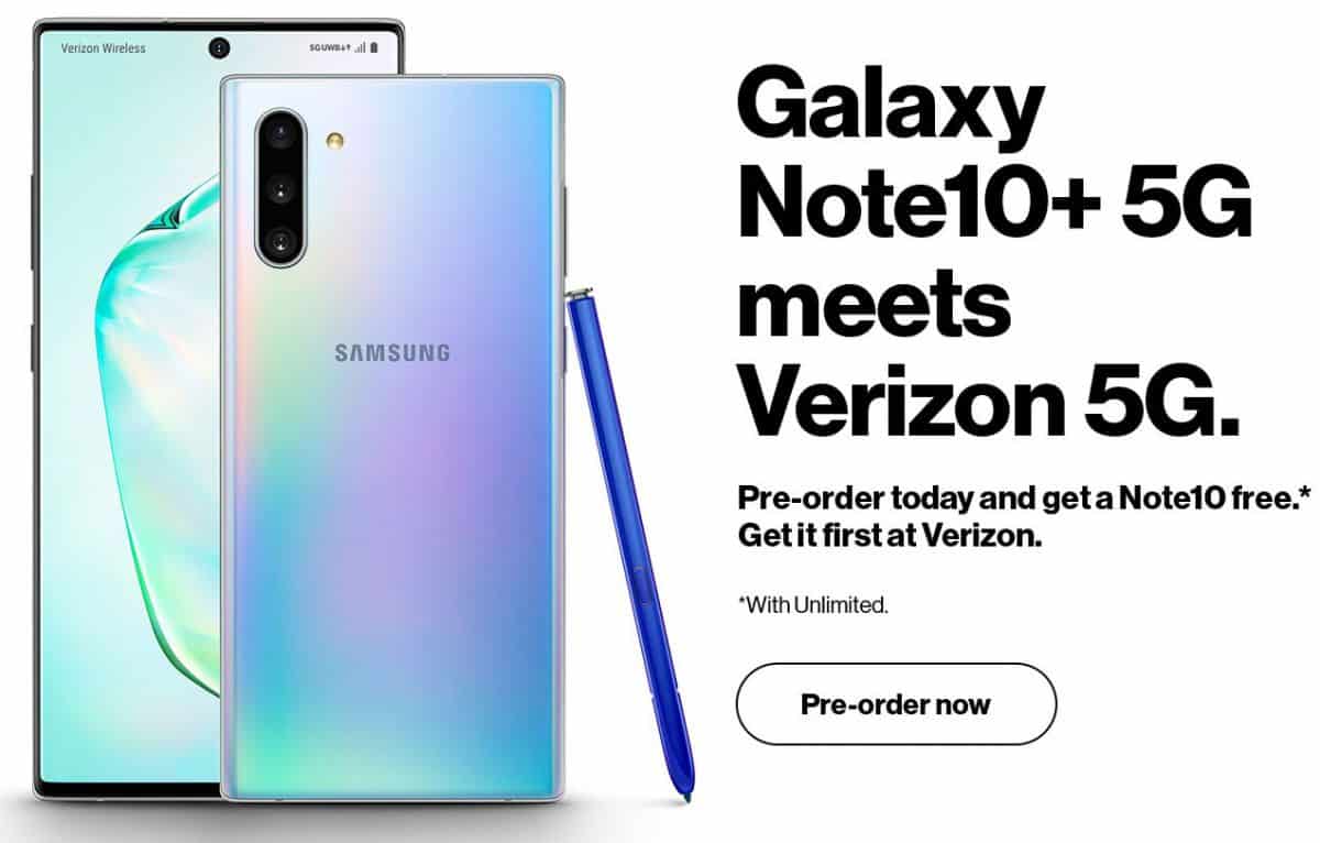 Samsung Galaxy Note 10 Verizon Deal
