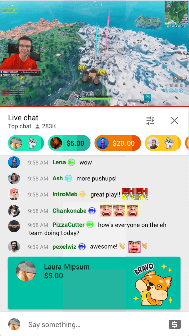 youtube super stickers