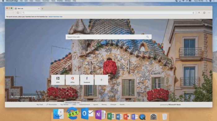 Une version bêta interne de Microsoft Edge pour macOS disponible