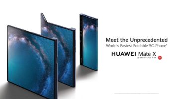 cropped Huawei Mate X handset