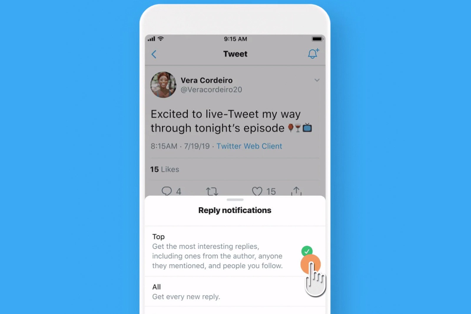 Twitter teste les notifications pour des réponses aux tweets intéressants 49 dims 1