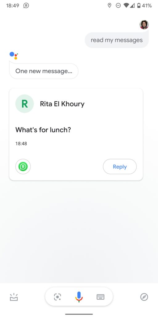google assistant read reply mess