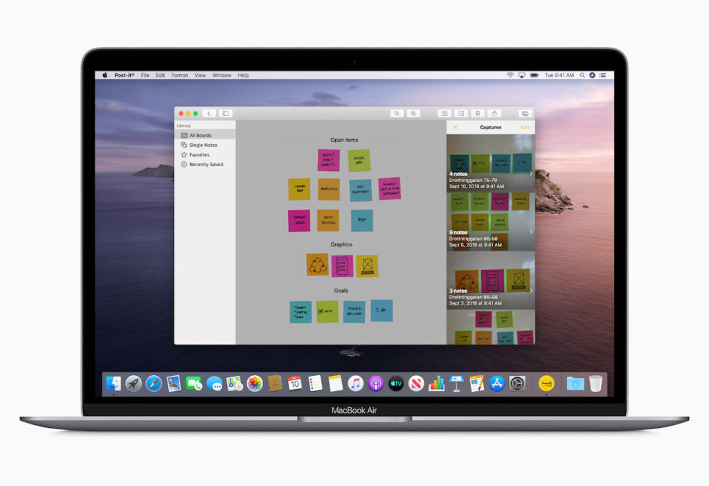 Apple macos catalina post it app screen 100719