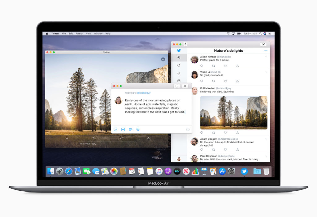 Apple macos catalina twitter app screen 100719