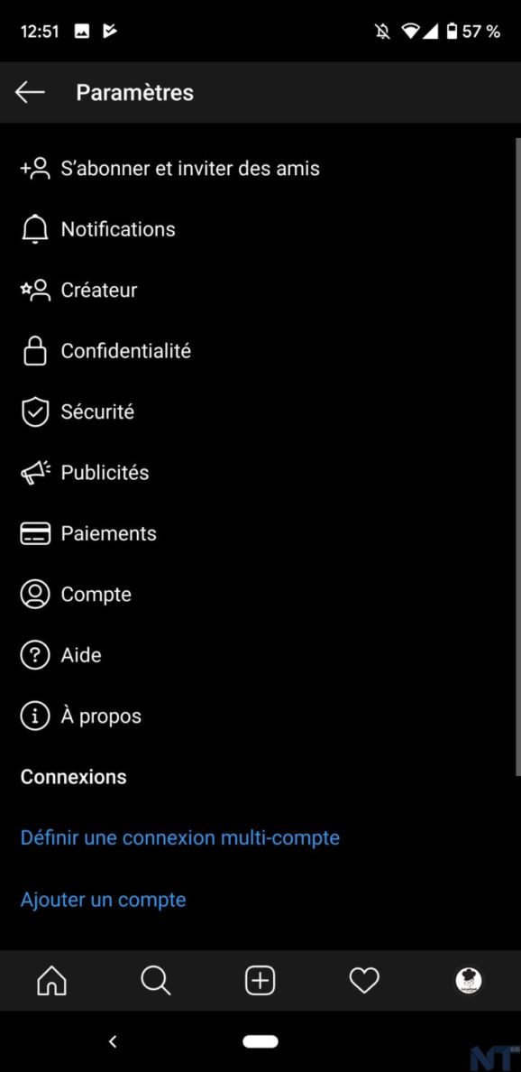 Instagram Mode Sombre 1