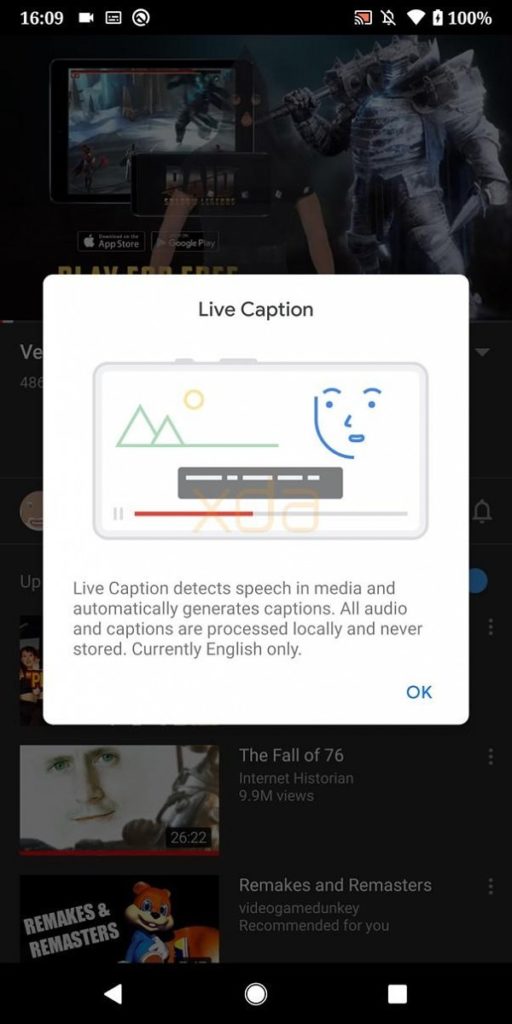 Le Pixel 4 mettra en exergue la fonction Live Caption de Android 10 54 w Android 10 Live Captions 05