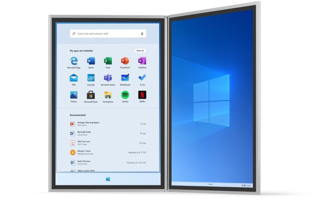 windows 10x menu