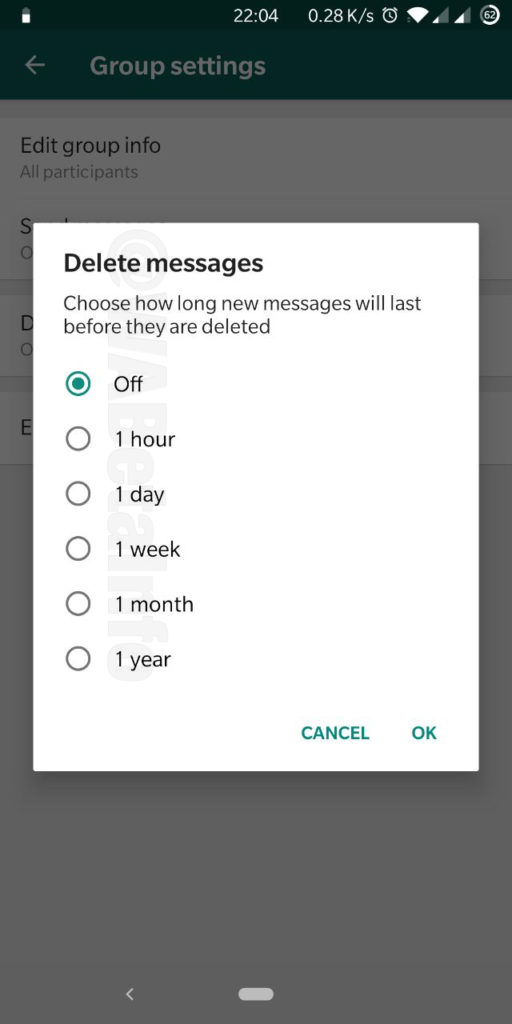 WhatsApp va déployer sa fonction de messages autodestructibles 51 DeleteMessage Android