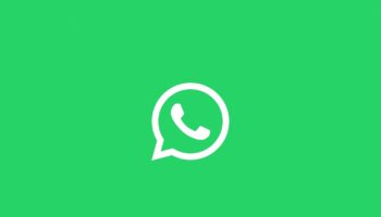 WhatsApp white logo on green bac