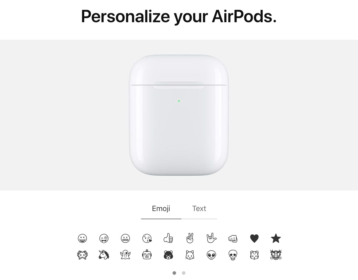 apple peut maintenant graver emoji sur boitier airpods 2