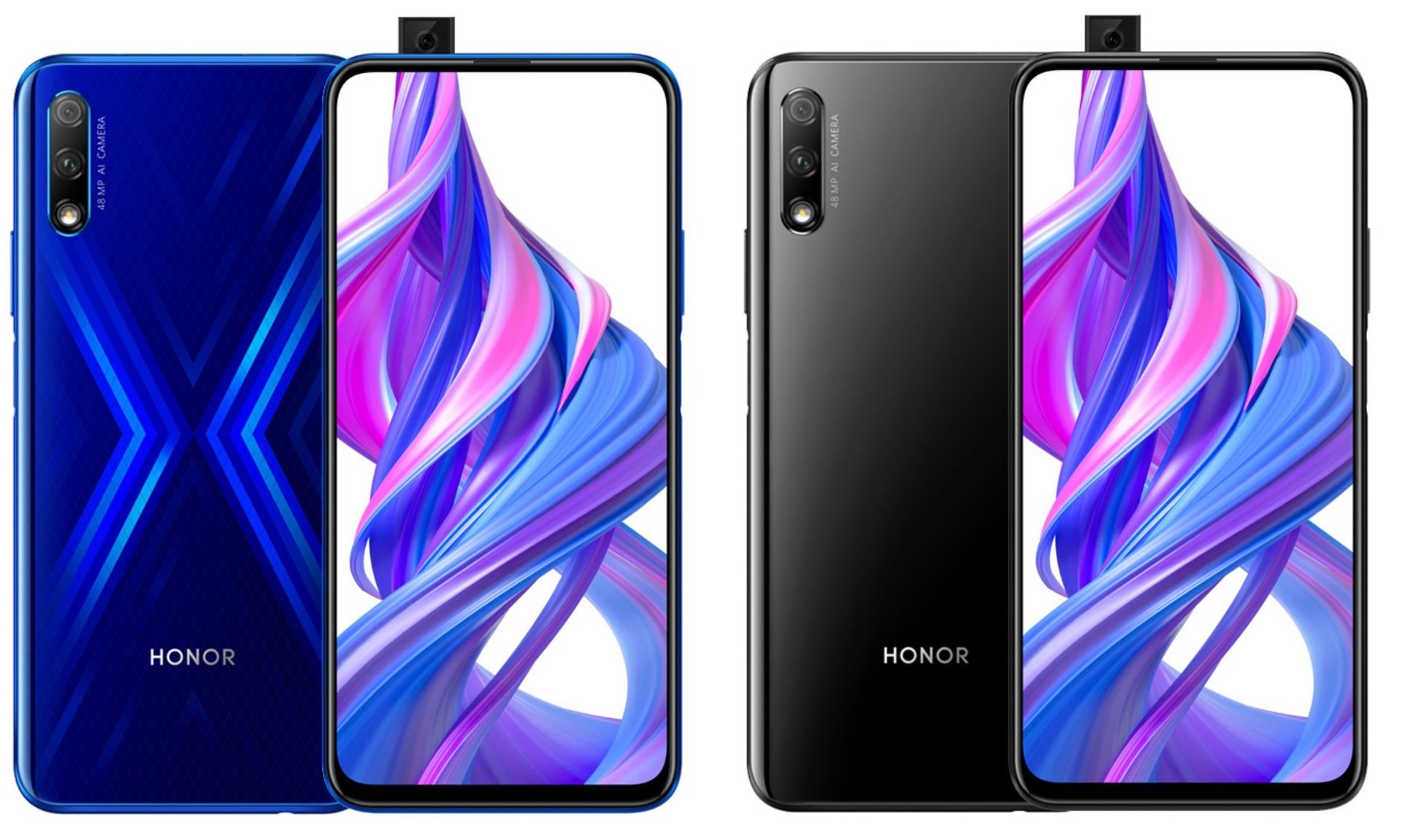 honor 9x pro smartphone side by side blue black 1 1