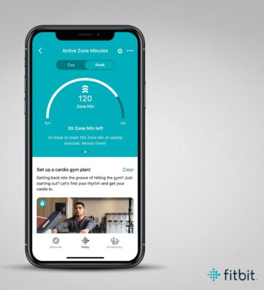 Fitbit App iOS AZM week graph