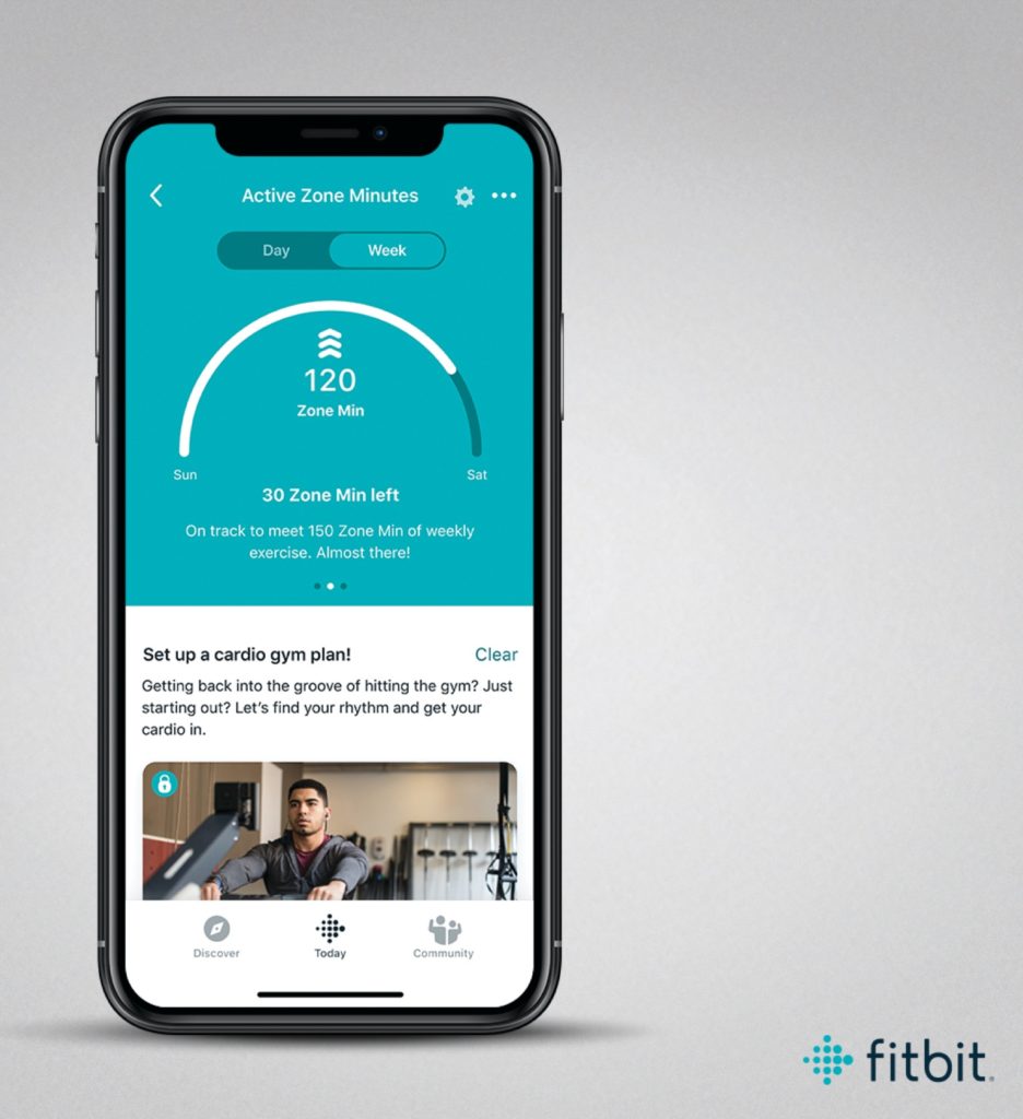Le Fitbit Charge 4 se dote d'un GPS et d'autres fonctionnalités d'activité 59 Fitbit App iOS AZM week graph