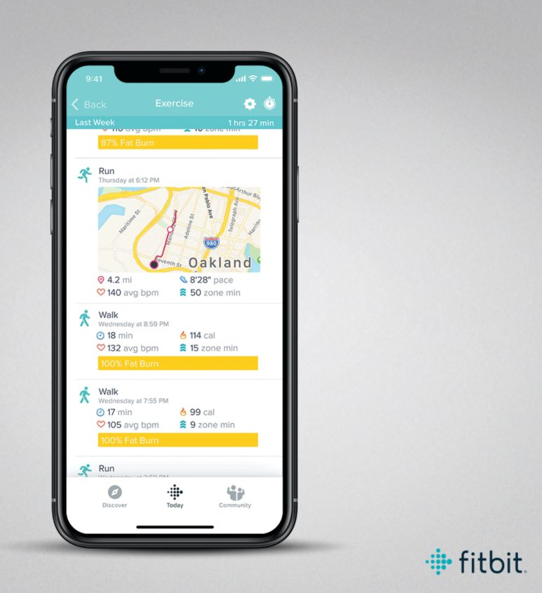 Fitbit App iOS exercise summary