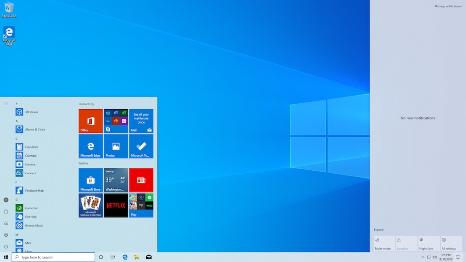Windows 10 1909 Desktop 1