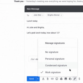 gmail multiple signatures