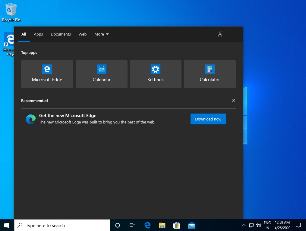 Edge ad in Windows 10