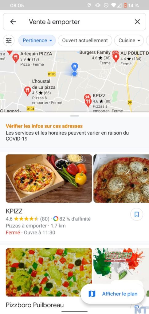 Comment utiliser les filtres de Google Maps pour les ventes à emporter et les livraisons ? 52 Google Maps 2
