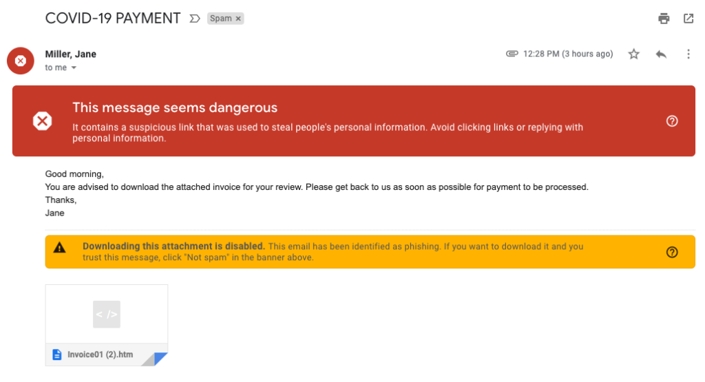 Google a vu plus de 18 millions d'e-mails de malware et de phishing liés au COVID-19 54 gmail coronavirus spam 3