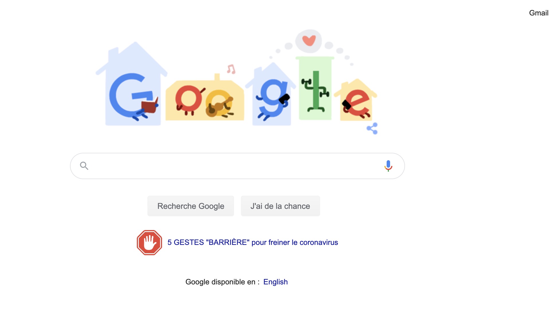 google doodle partage conseils pour contribuer arreter coronavirus restez chez vous 1