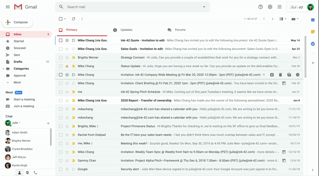 Gmail quick settings v2