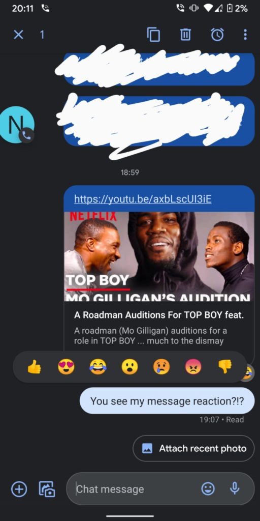 Google teste les réactions d'emojis de type iMessage pour les messages RCS 44 KKVZTwF 668x1336 1