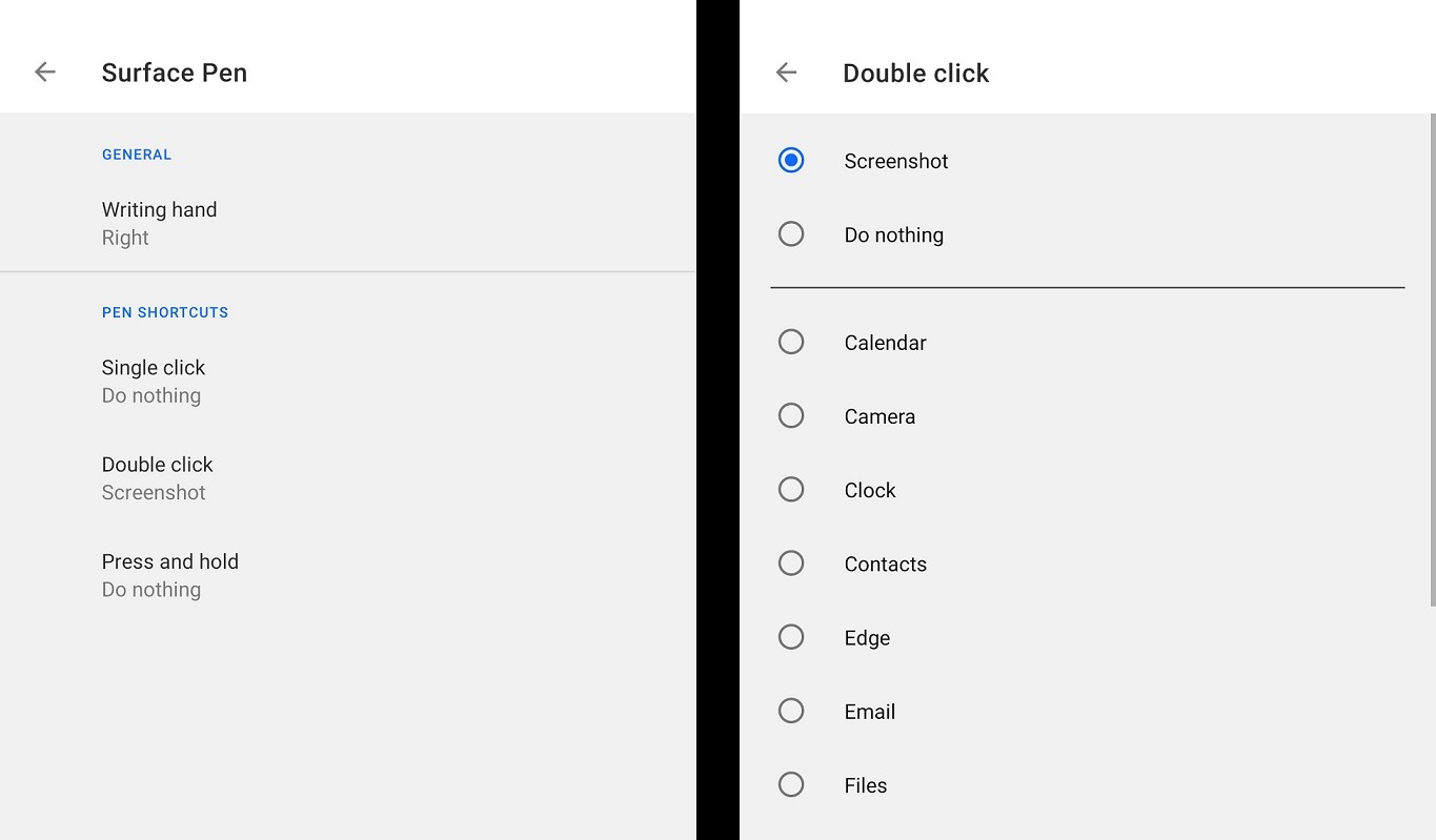 Surface Duo pen feature