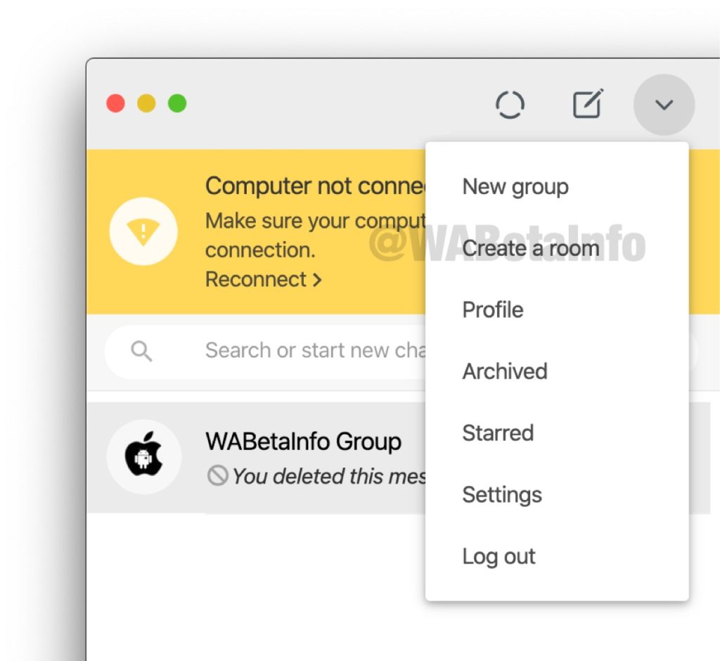 WhatsApp pourrait supporter les appels vidéo de 50 personnes avec Messenger Rooms 53 WAWEB CREATEAROOM