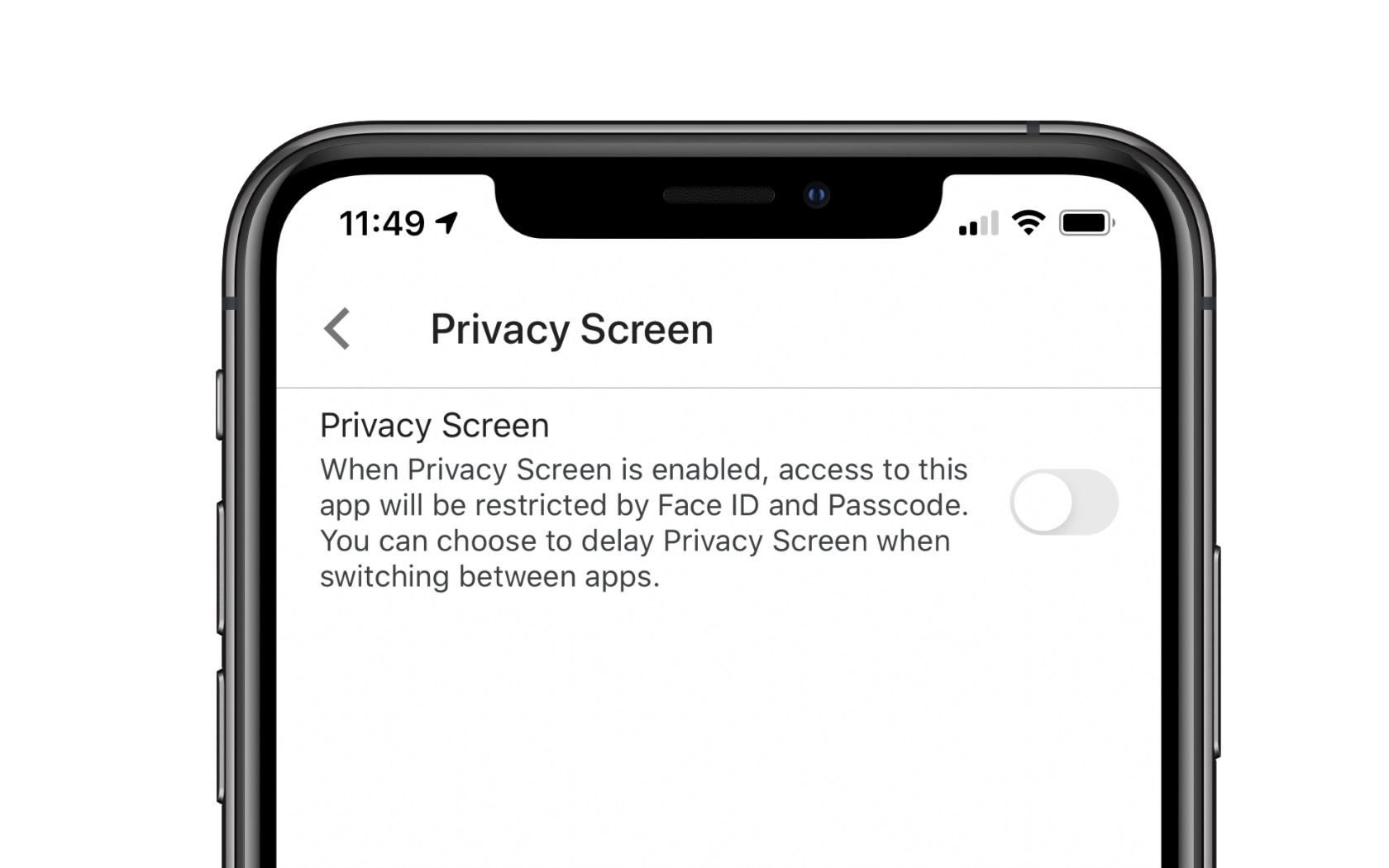 google drive ios privacy screen
