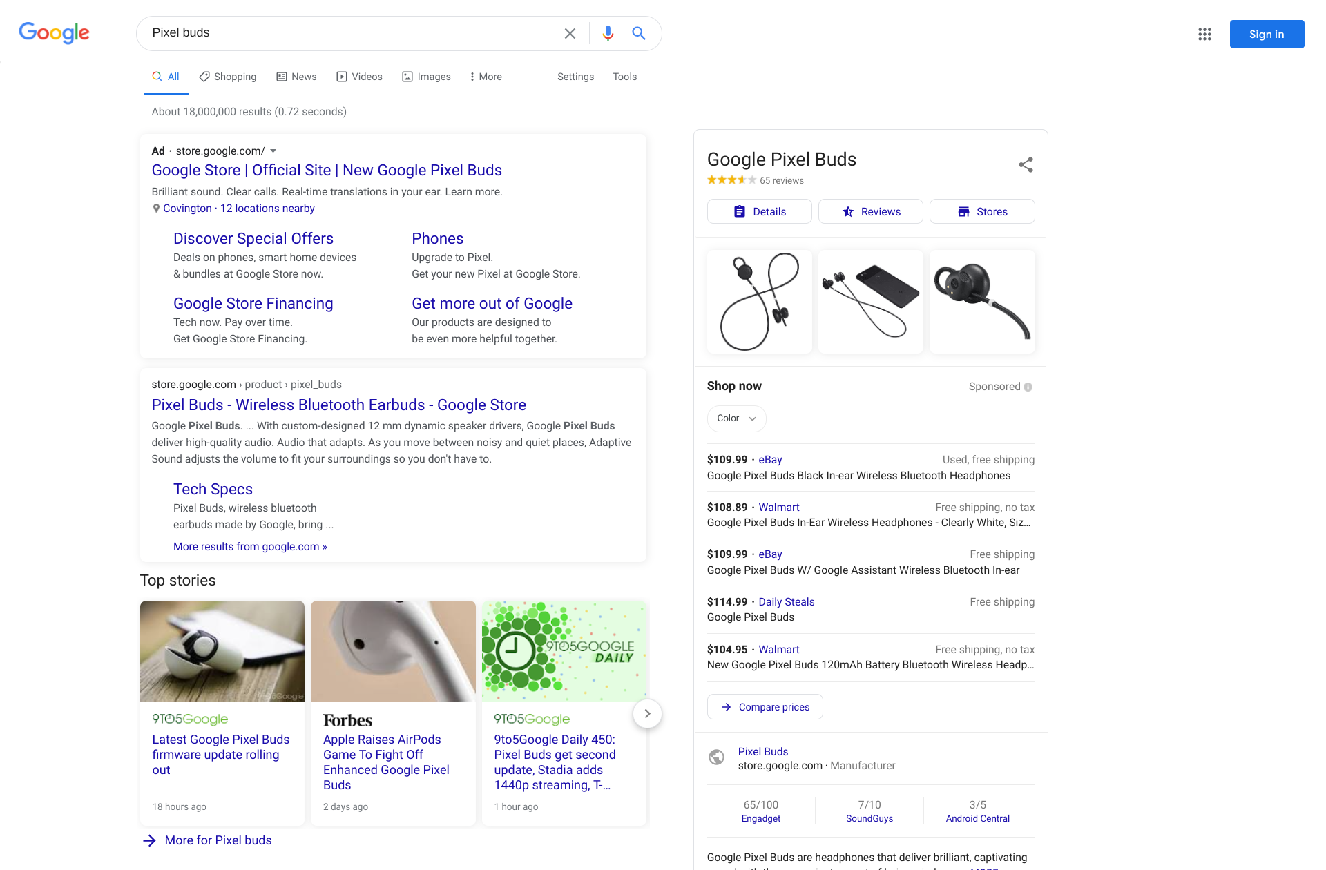 google search desktop web cards 1
