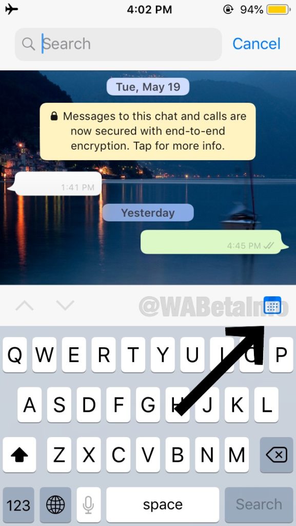 WhatsApp va se doter d'une option de recherche par date et d'autres 51 SearchByDate1 iOS