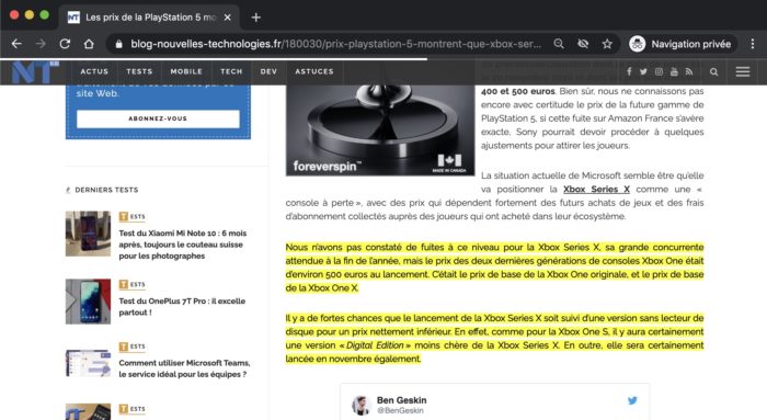 Cette extension Chrome permet de créer un lien direct vers un texte spécifique sur une page