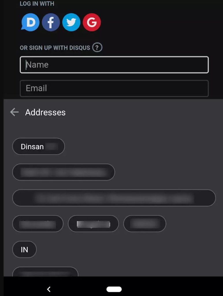 Chrome pour Android obtient de meilleures options de remplissage automatique 44 chrome android autofill address