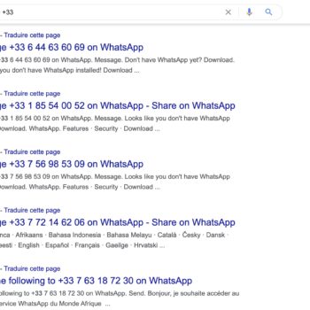 erreur whatsapp a pu inscrire votre numero telephone sur google