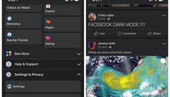 facebook mode sombre ios
