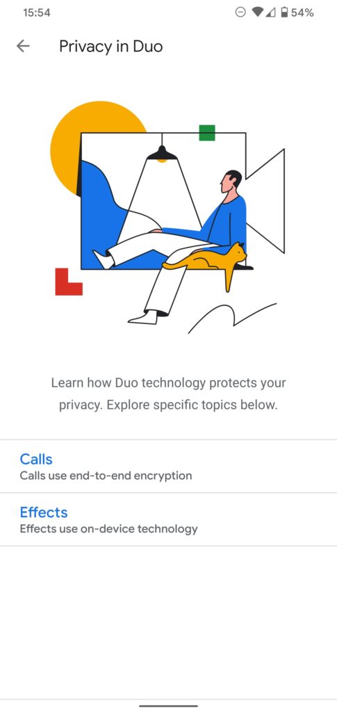 Google Duo ajoute de nouveaux émois et un message de chiffrement de bout en bout 52 google duo e2e 2