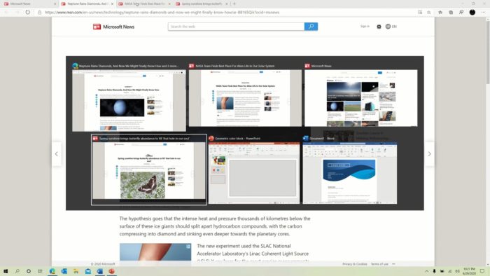 Windows 10 affichera bientôt les onglets du navigateur Edge dans le Alt+Tab