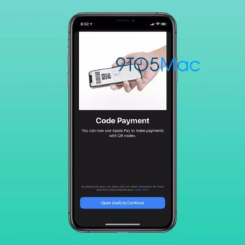 Apple Pay bar code payment copy