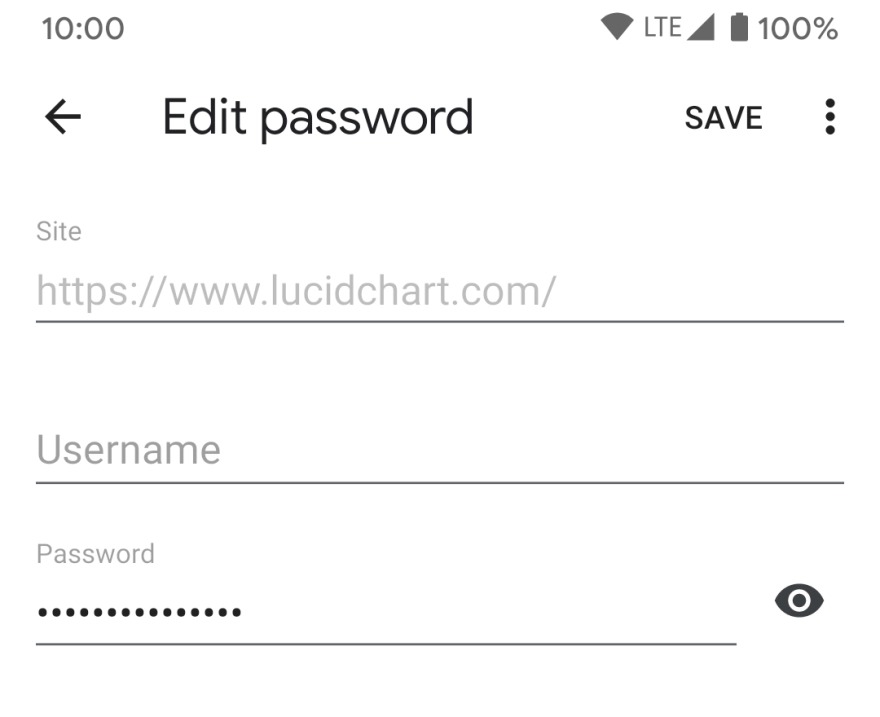 chrome android edit password e15