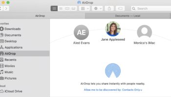 macos catalina finder airdrop se