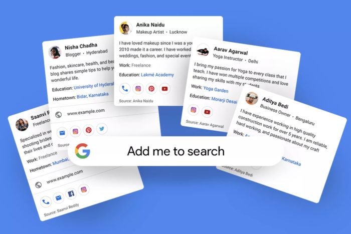 Google teste de nouvelles fiches de profil dans les résultats de recherche
