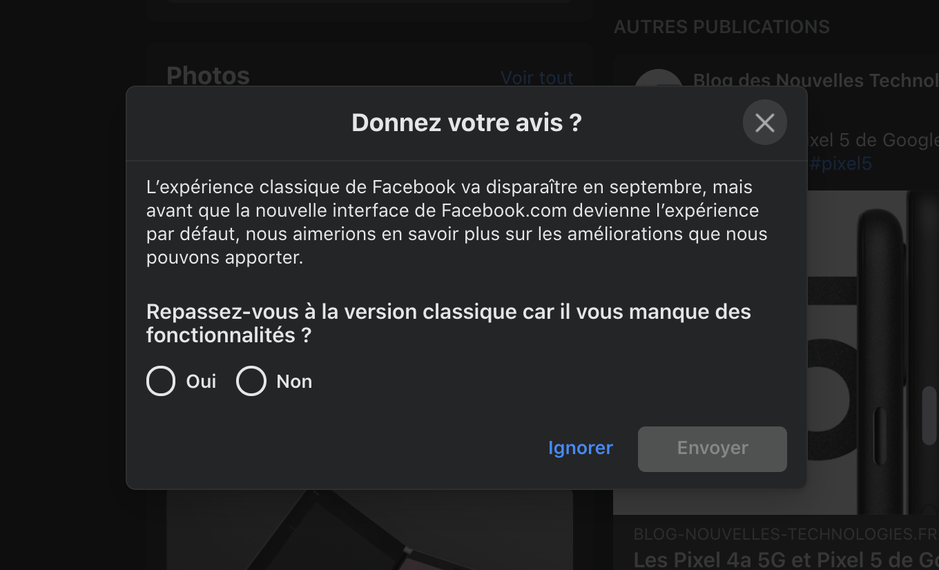 interface utilisateur classique facebook sera abandonnee septembre 1