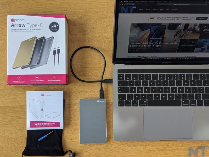 Test du disque dur externe Storeva Arrow Type C de 1 To
