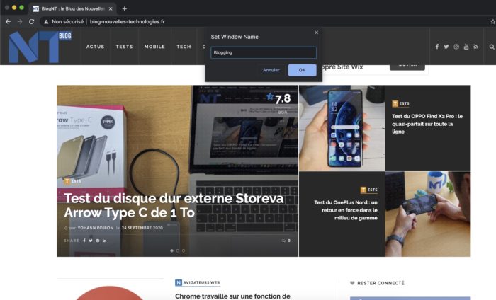 Chrome Canary vous permet de renommer les fenêtres de votre navigateur