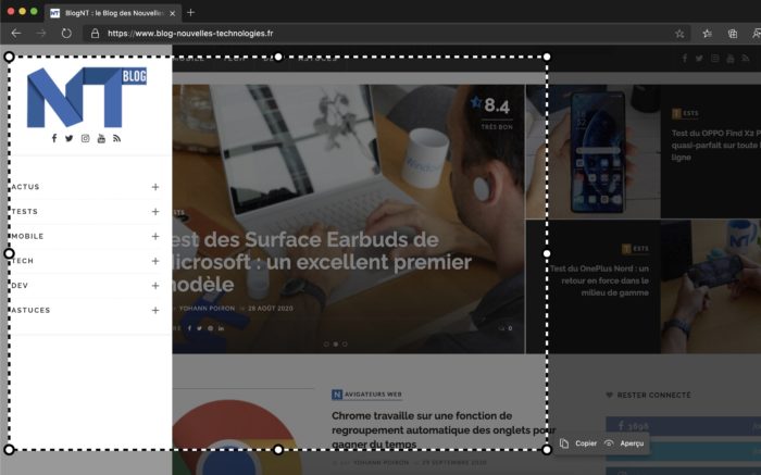 Microsoft ajoute un outil de capture Web sur Edge Canary et Dev