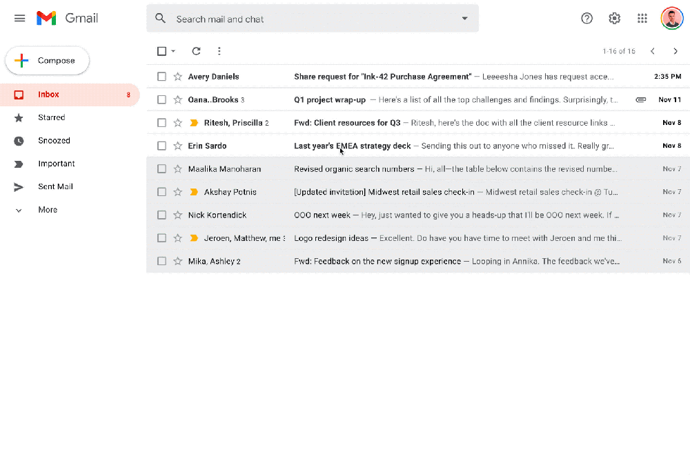 gmail drive dynamic emails