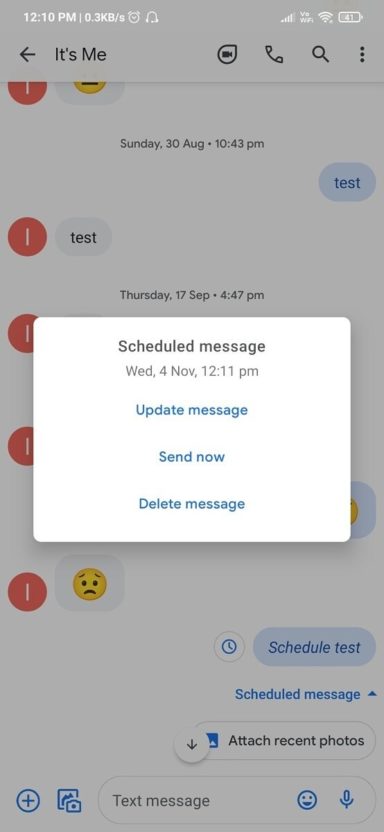 Google Messages message scheduli 2