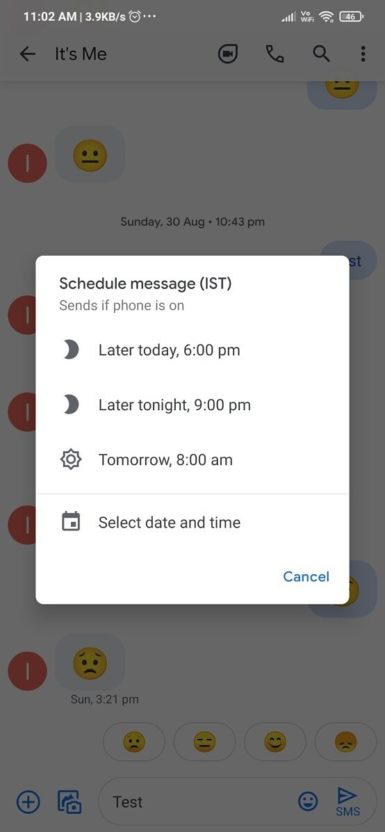 Google Messages message scheduli