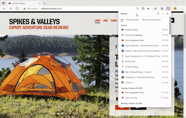 Microsoft Edge synchronise désormais l'historique et les onglets ouverts sur plusieurs appareils 37 History 3